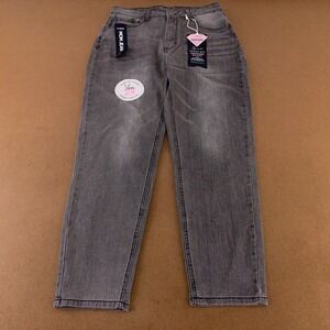 Gem by Gemma Rae Juniors Size 11 Gray Super Stretch Denim Hi Rise Mom Jeans NWT